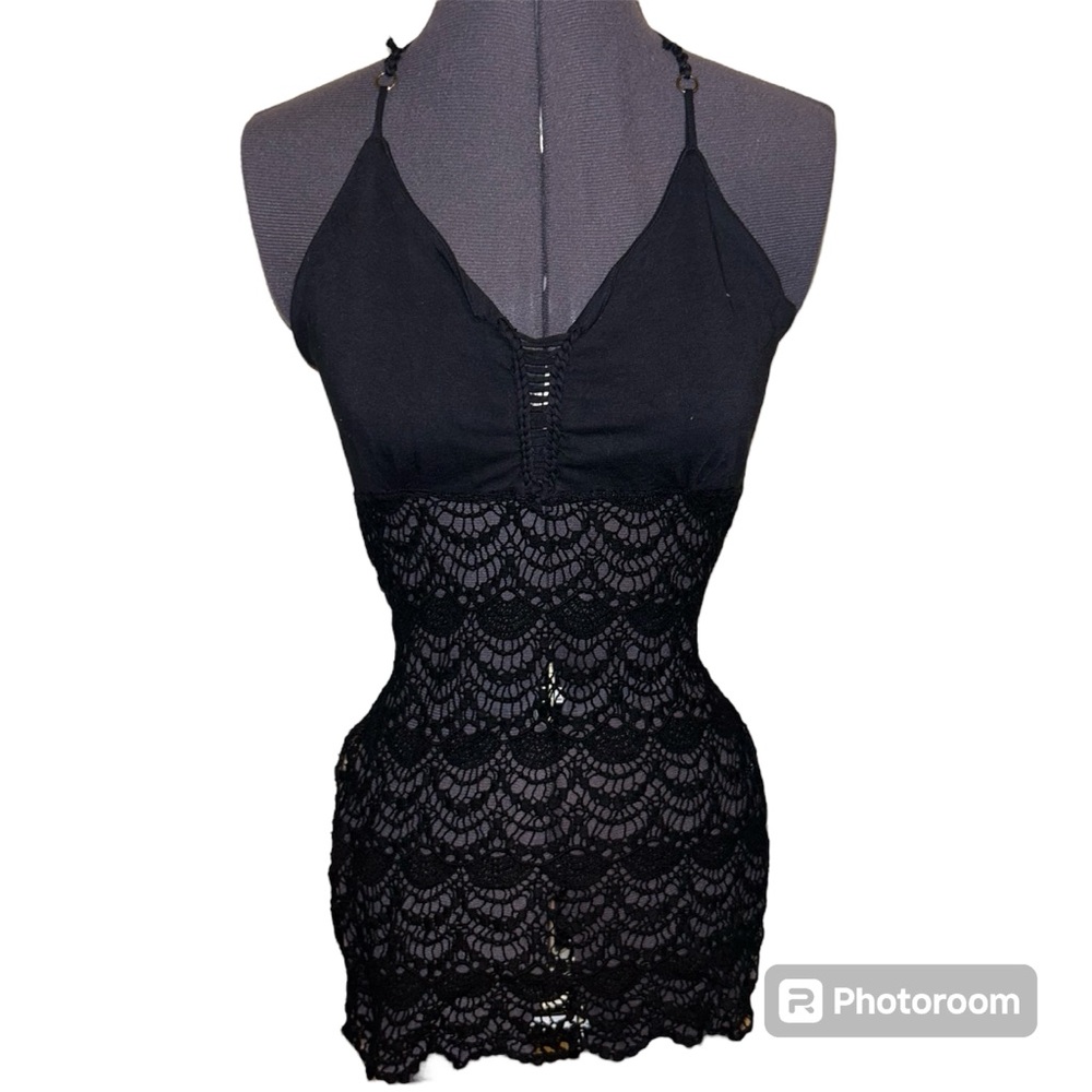 Bolli Imports festival Cut out lace Boho Shambhala backless halter top